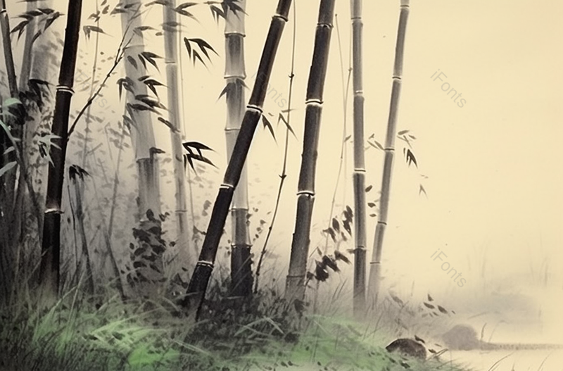 竹林中国风水墨风景,插画/手绘图,插画/手绘图库,插画/手绘图下载,插画/手绘